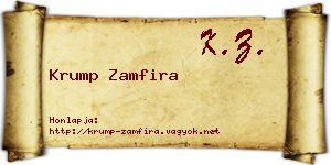 Krump Zamfira névjegykártya